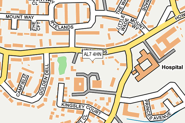 AL7 4HN map - OS OpenMap – Local (Ordnance Survey)