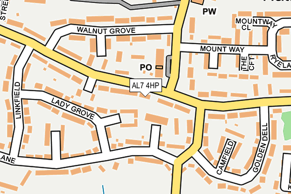 AL7 4HP map - OS OpenMap – Local (Ordnance Survey)