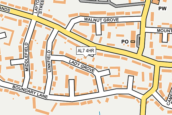 AL7 4HR map - OS OpenMap – Local (Ordnance Survey)