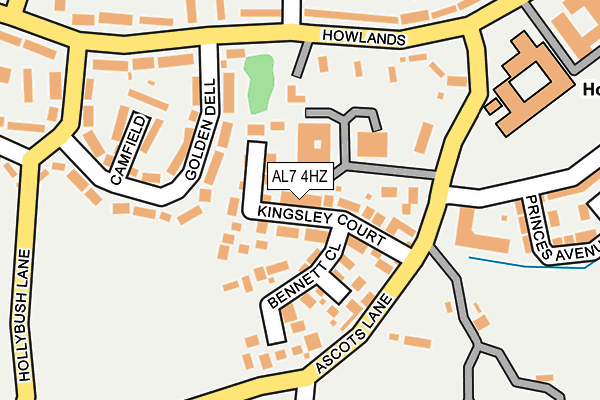AL7 4HZ map - OS OpenMap – Local (Ordnance Survey)