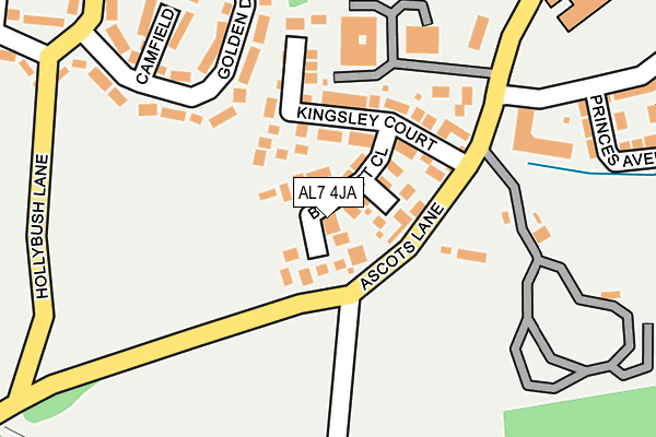 AL7 4JA map - OS OpenMap – Local (Ordnance Survey)