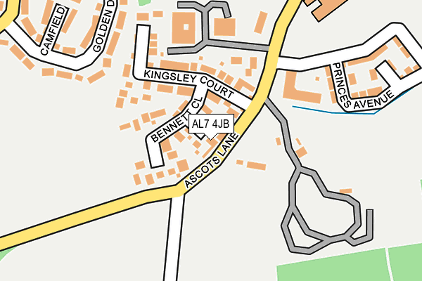 AL7 4JB map - OS OpenMap – Local (Ordnance Survey)