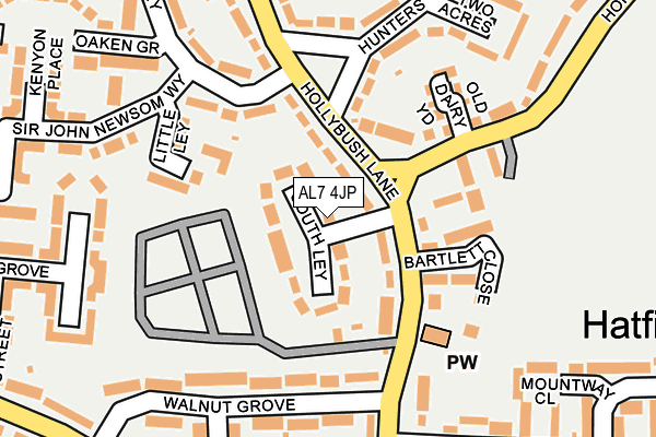 AL7 4JP map - OS OpenMap – Local (Ordnance Survey)