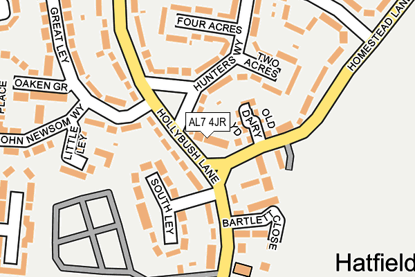 AL7 4JR map - OS OpenMap – Local (Ordnance Survey)
