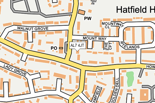 AL7 4JT map - OS OpenMap – Local (Ordnance Survey)
