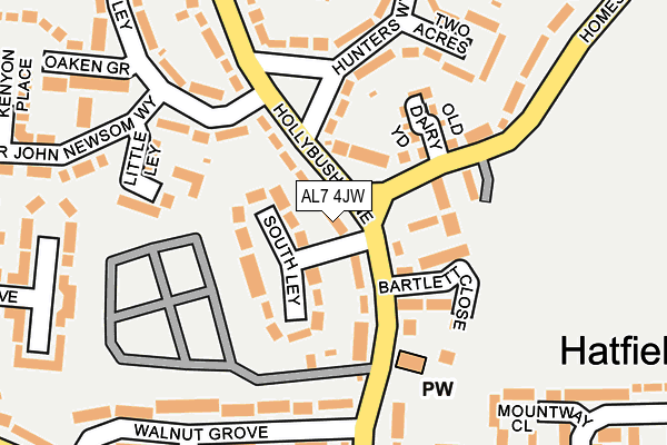 AL7 4JW map - OS OpenMap – Local (Ordnance Survey)