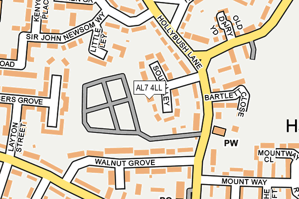 AL7 4LL map - OS OpenMap – Local (Ordnance Survey)
