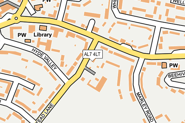 AL7 4LT map - OS OpenMap – Local (Ordnance Survey)