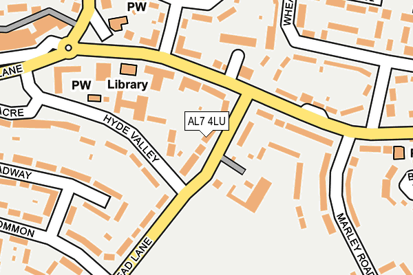 AL7 4LU map - OS OpenMap – Local (Ordnance Survey)