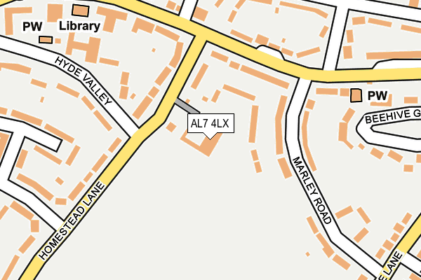 AL7 4LX map - OS OpenMap – Local (Ordnance Survey)