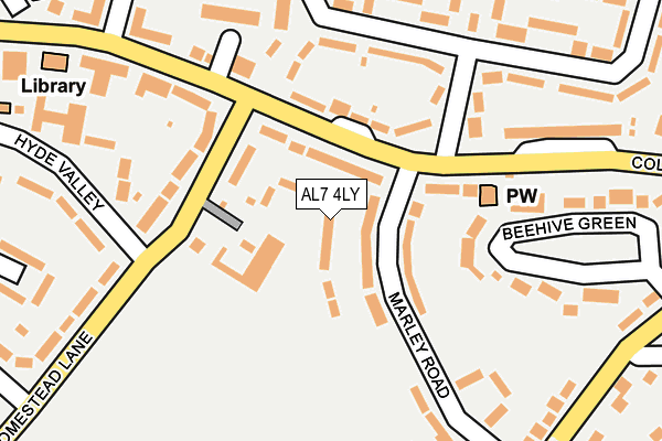 AL7 4LY map - OS OpenMap – Local (Ordnance Survey)