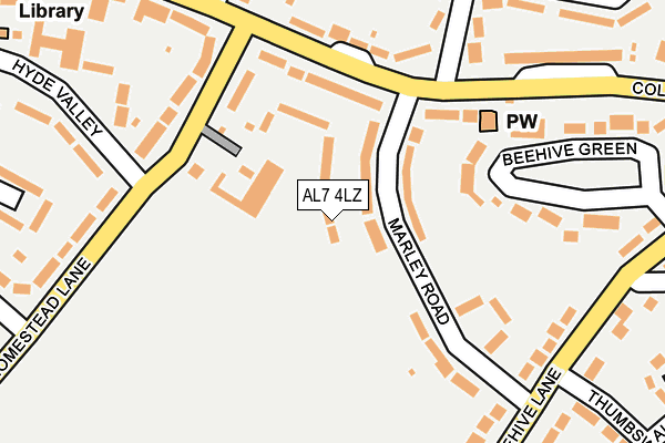 AL7 4LZ map - OS OpenMap – Local (Ordnance Survey)
