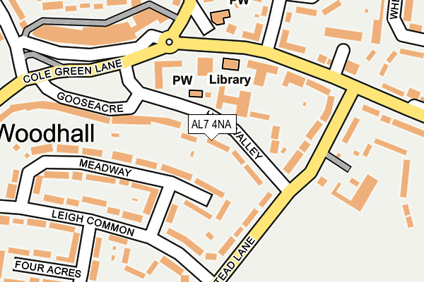 AL7 4NA map - OS OpenMap – Local (Ordnance Survey)