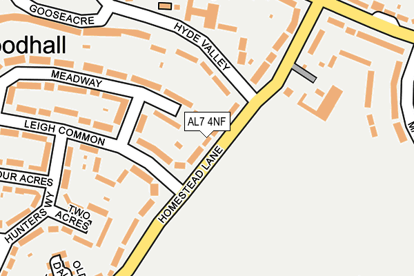 AL7 4NF map - OS OpenMap – Local (Ordnance Survey)