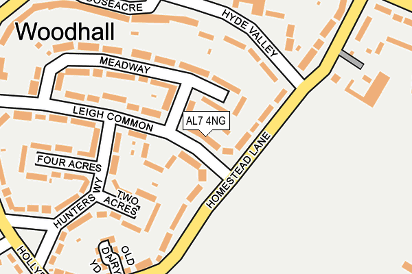 AL7 4NG map - OS OpenMap – Local (Ordnance Survey)