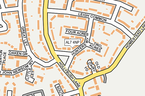 AL7 4NP map - OS OpenMap – Local (Ordnance Survey)