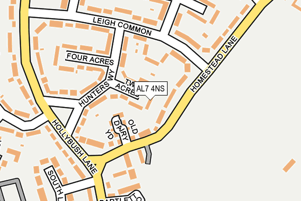 AL7 4NS map - OS OpenMap – Local (Ordnance Survey)