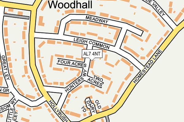 AL7 4NT map - OS OpenMap – Local (Ordnance Survey)