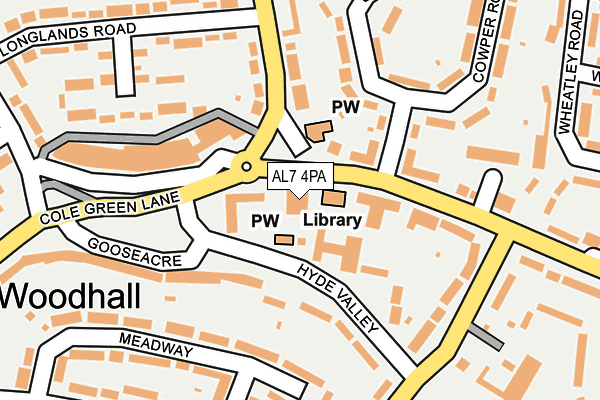 AL7 4PA map - OS OpenMap – Local (Ordnance Survey)
