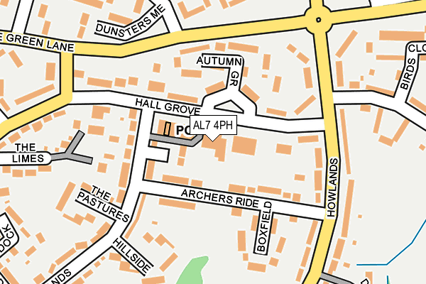 AL7 4PH map - OS OpenMap – Local (Ordnance Survey)