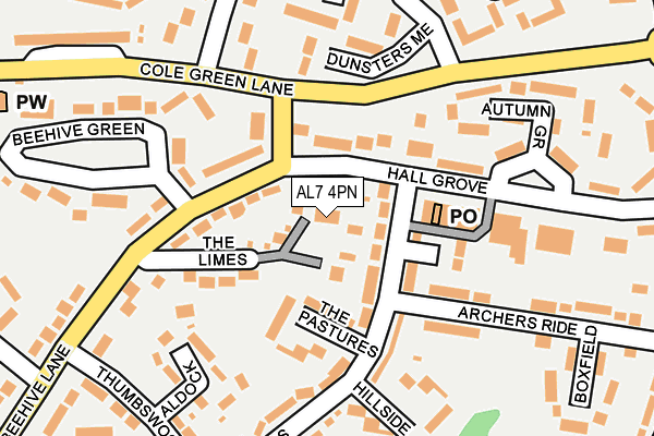 AL7 4PN map - OS OpenMap – Local (Ordnance Survey)