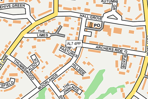 AL7 4PP map - OS OpenMap – Local (Ordnance Survey)