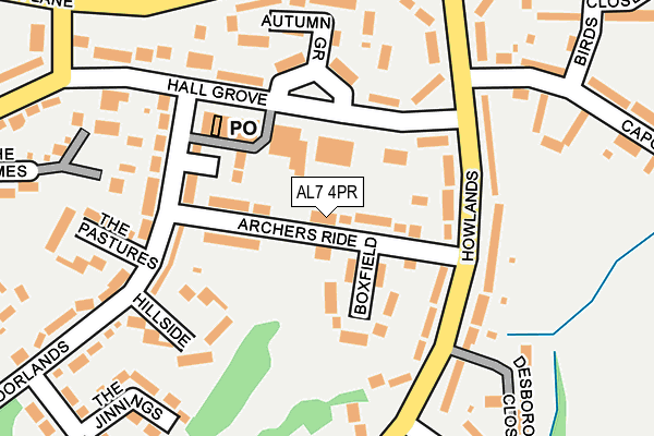AL7 4PR map - OS OpenMap – Local (Ordnance Survey)