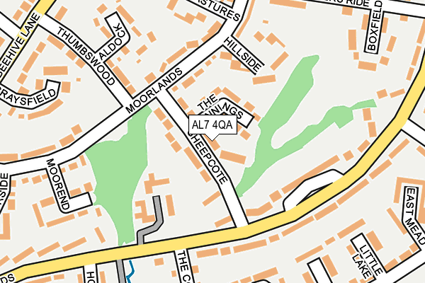 AL7 4QA map - OS OpenMap – Local (Ordnance Survey)