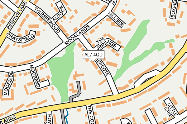 AL7 4QD map - OS OpenMap – Local (Ordnance Survey)