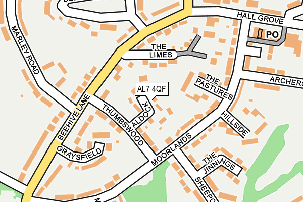 AL7 4QF map - OS OpenMap – Local (Ordnance Survey)