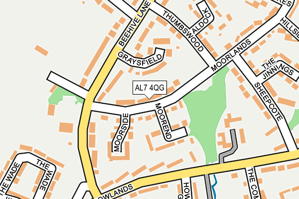 AL7 4QG map - OS OpenMap – Local (Ordnance Survey)