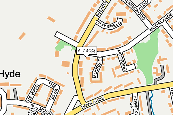 AL7 4QQ map - OS OpenMap – Local (Ordnance Survey)