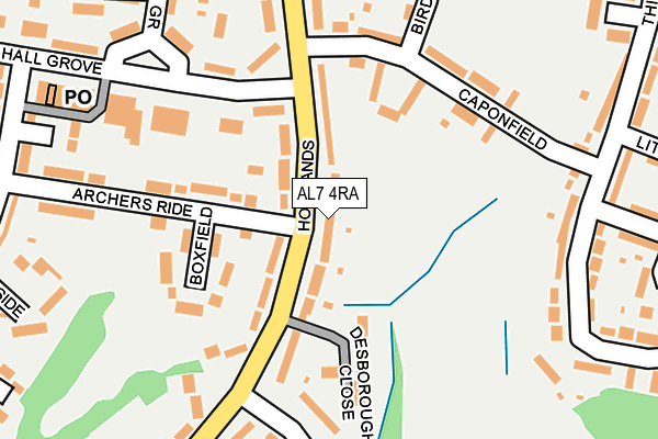 AL7 4RA map - OS OpenMap – Local (Ordnance Survey)