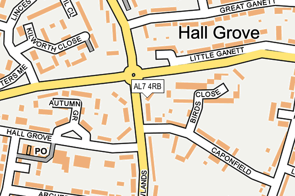 AL7 4RB map - OS OpenMap – Local (Ordnance Survey)