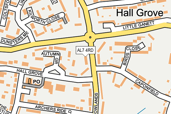 AL7 4RD map - OS OpenMap – Local (Ordnance Survey)