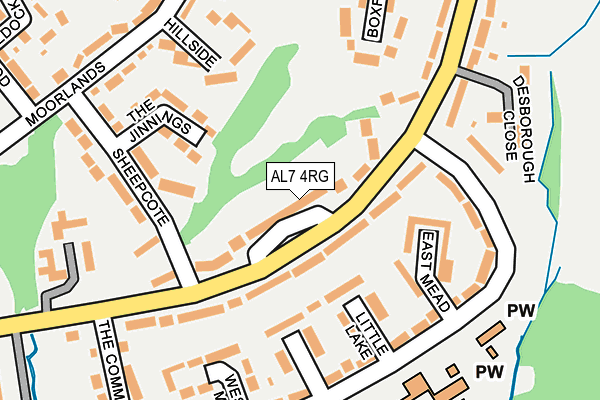 AL7 4RG map - OS OpenMap – Local (Ordnance Survey)