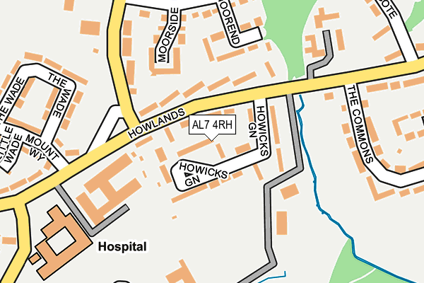 AL7 4RH map - OS OpenMap – Local (Ordnance Survey)