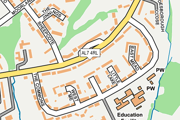 AL7 4RL map - OS OpenMap – Local (Ordnance Survey)