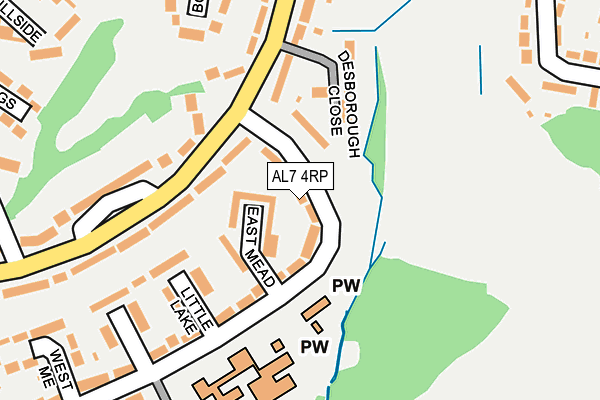 AL7 4RP map - OS OpenMap – Local (Ordnance Survey)