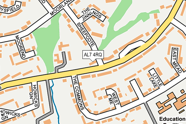 AL7 4RQ map - OS OpenMap – Local (Ordnance Survey)