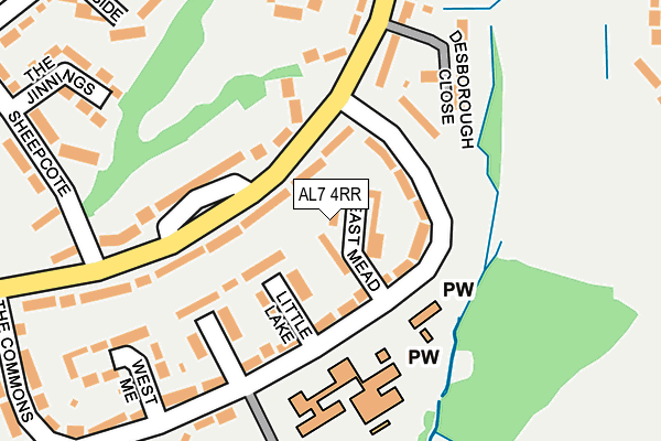 AL7 4RR map - OS OpenMap – Local (Ordnance Survey)