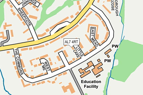 AL7 4RT map - OS OpenMap – Local (Ordnance Survey)
