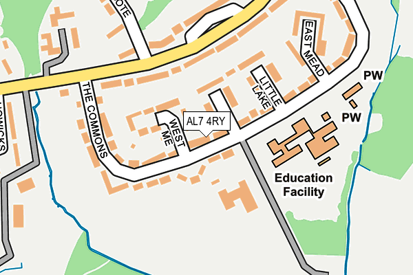 AL7 4RY map - OS OpenMap – Local (Ordnance Survey)