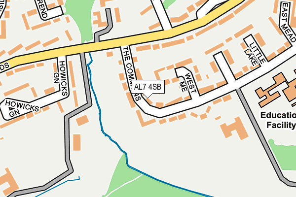 AL7 4SB map - OS OpenMap – Local (Ordnance Survey)