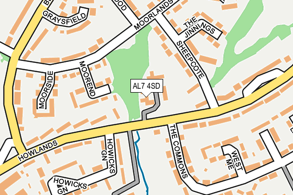 AL7 4SD map - OS OpenMap – Local (Ordnance Survey)