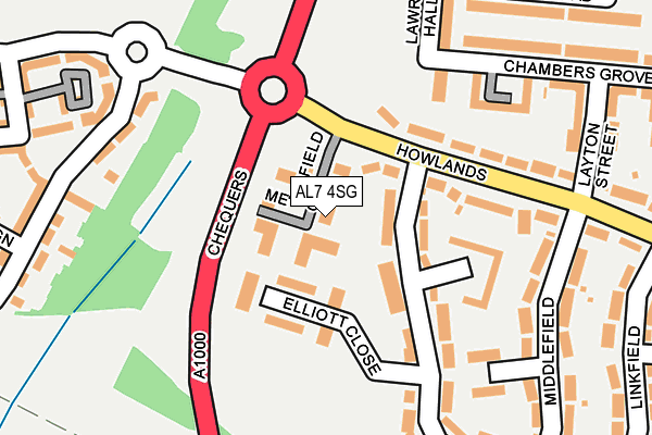 AL7 4SG map - OS OpenMap – Local (Ordnance Survey)