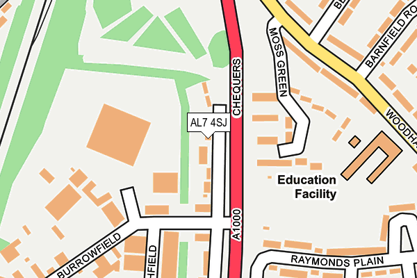 AL7 4SJ map - OS OpenMap – Local (Ordnance Survey)