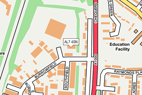 AL7 4SN map - OS OpenMap – Local (Ordnance Survey)