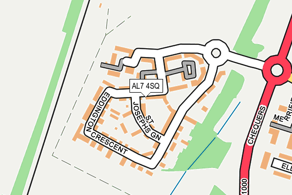 AL7 4SQ map - OS OpenMap – Local (Ordnance Survey)