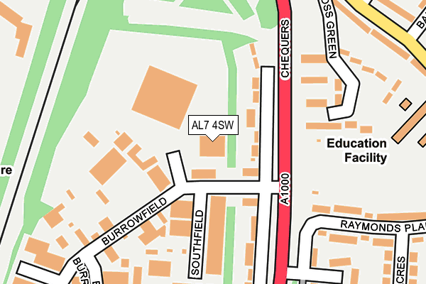 AL7 4SW map - OS OpenMap – Local (Ordnance Survey)
